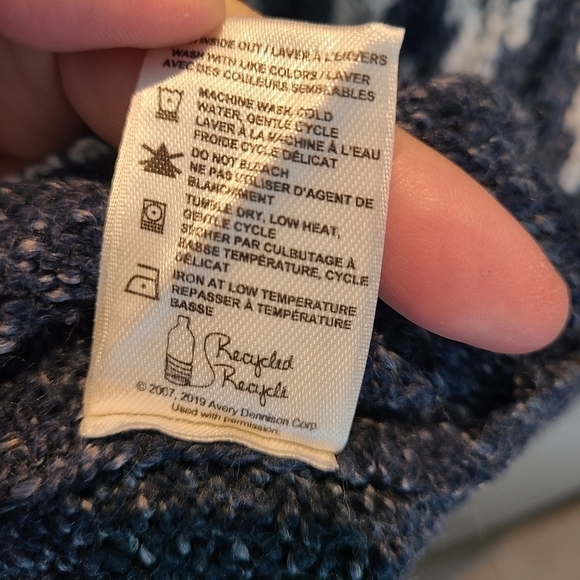 WIND RIVER Heritage Faire Isle Blue Knit Long Sleeve Sweater Size Small - Picture 9 of 9